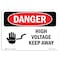 Signmission OSHA Sign, 7" Height, 10" Width, Rigid Plastic, High Voltage Keep Away, Landscape, L-1344 OS-DS-P-710-L-1344 - alternate 1